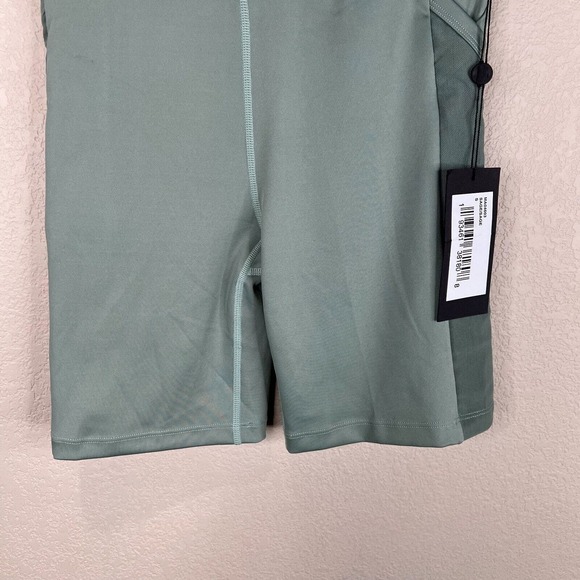 Marchesa Active Olivia Biker Shorts Size Small Sage Green Side Mesh Athletic - Picture 8 of 14